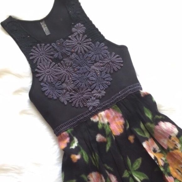 Free People Embroidered Mixed Fabric Boho Dress - Picture 3 of 8
